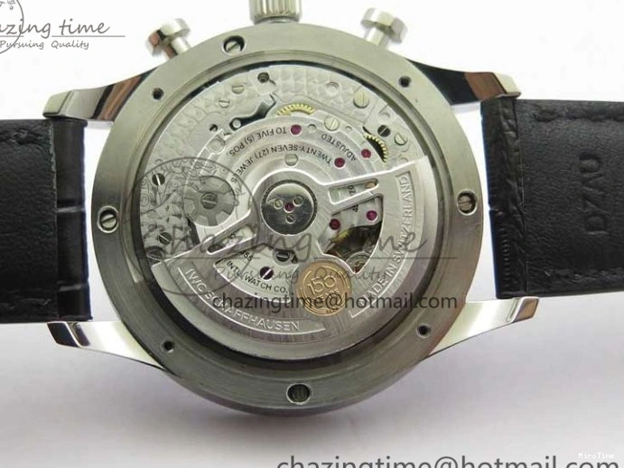 MIROTIME 0307 SunProtective Portugieser Chronograph Edition 150 Years IW371601 ZF 1:1 Best Edition Blue Dial on Black Leather Strap A7750 (Slim Movement) 7137